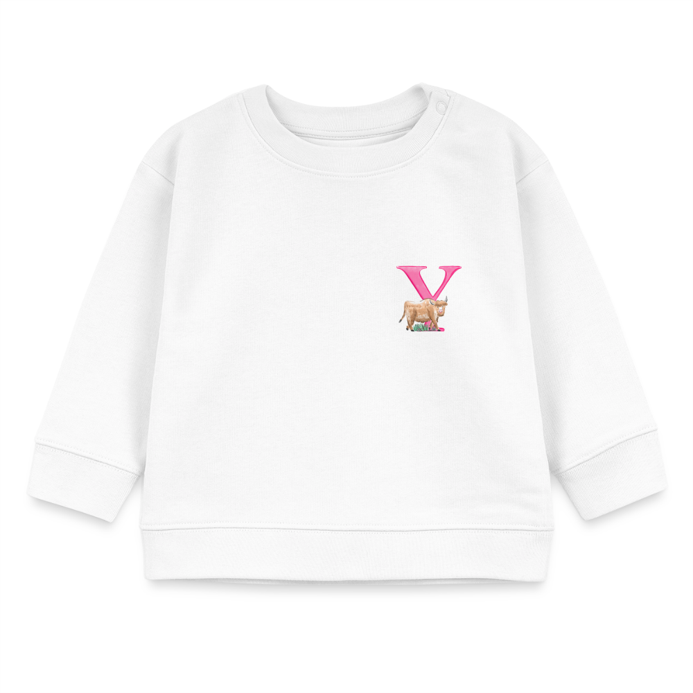 Baby Sweatshirt personalisiert – Bio-Baumwolle Buchstabe "Y" - Weiß