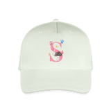 Kinder Snapback Cap personalisiert –  mit Anfangsbuchstaben "S" - Helles Mintgrün