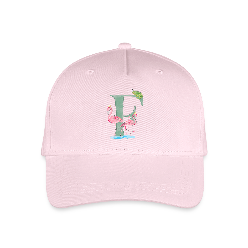 Kinder Snapback Cap personalisiert –  mit Anfangsbuchstaben "F" - Hellrosa