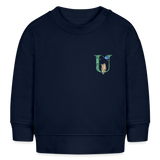 Baby Sweatshirt personalisiert – Bio-Baumwolle Buchstabe "U" - Navy