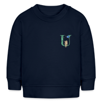 Baby Sweatshirt personalisiert – Bio-Baumwolle Buchstabe "U" - Navy