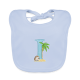Baby Lätzchen personalisiert – Bio-Baumwolle mit Buchstabe "I" 🌱🍼 - sky Blue
