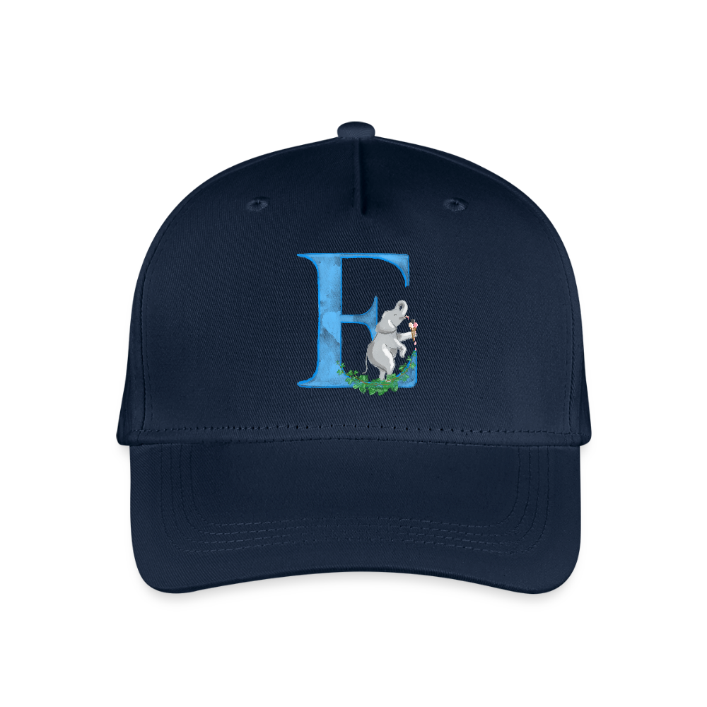 Kinder Snapback Cap personalisiert –  mit Anfangsbuchstaben "E" - Navy