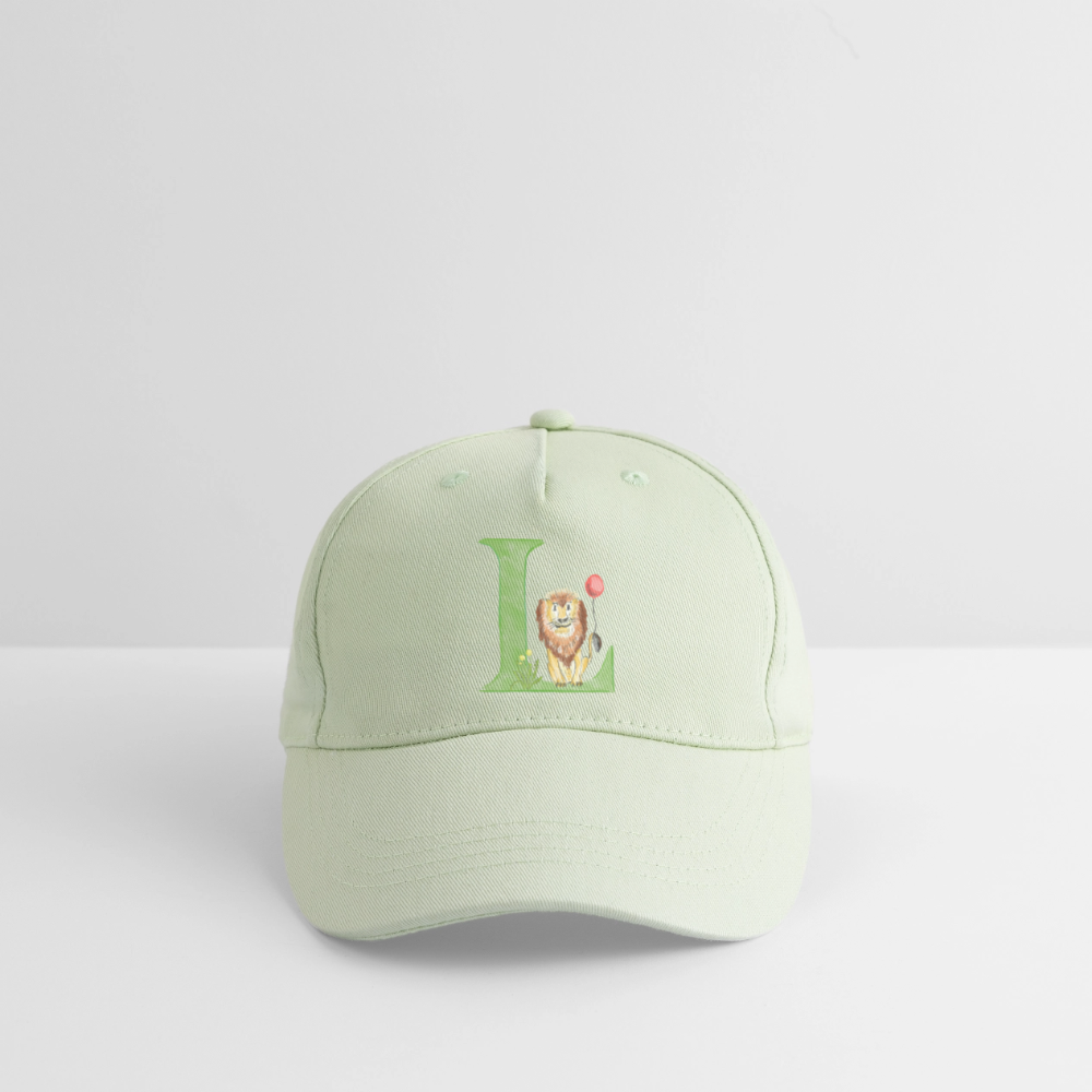 Kinder Snapback Cap personalisiert –  mit Anfangsbuchstaben "L" - Helles Mintgrün