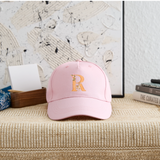 Kinder Snapback Cap personalisiert –  mit Anfangsbuchstaben "R" Rosie - Hellrosa