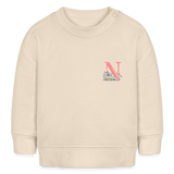 Baby Sweatshirt personalisiert – Bio-Baumwolle Buchstabe "N" - Weißgrau