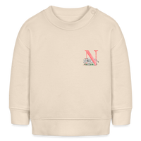 Baby Sweatshirt personalisiert – Bio-Baumwolle Buchstabe "N" - Weißgrau
