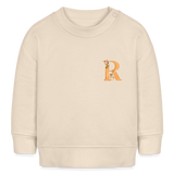 Baby Sweatshirt personalisiert – Bio-Baumwolle Buchstabe "R" - Weißgrau