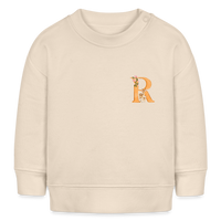 Baby Sweatshirt personalisiert – Bio-Baumwolle Buchstabe "R" - Weißgrau
