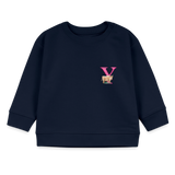 Baby Sweatshirt personalisiert – Bio-Baumwolle Buchstabe "Y" - Navy