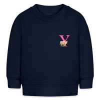 Baby Sweatshirt personalisiert – Bio-Baumwolle Buchstabe "Y" - Navy
