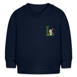 Baby Sweatshirt personalisiert – Bio-Baumwolle Buchstabe "L" - Navy