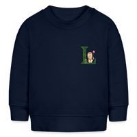 Baby Sweatshirt personalisiert – Bio-Baumwolle Buchstabe "L" - Navy