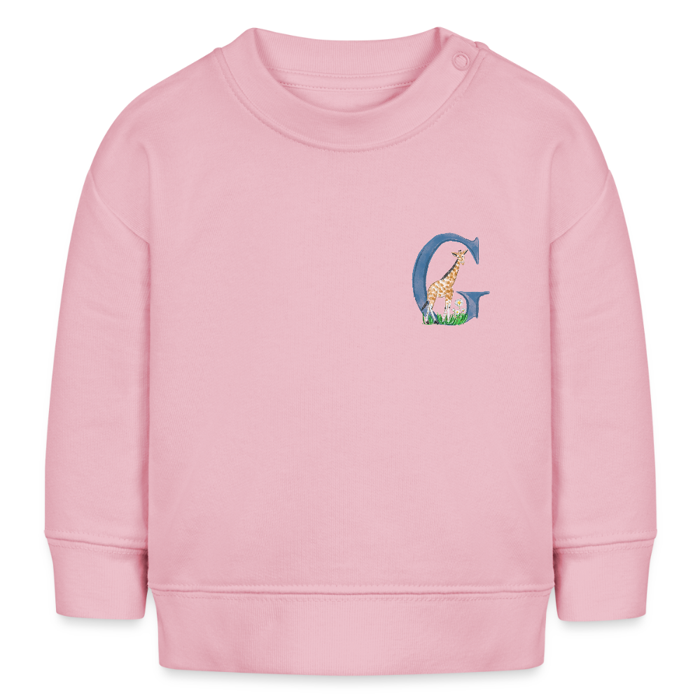 Baby Sweatshirt personalisiert – Bio-Baumwolle Buchstabe "G" - Hellrosa