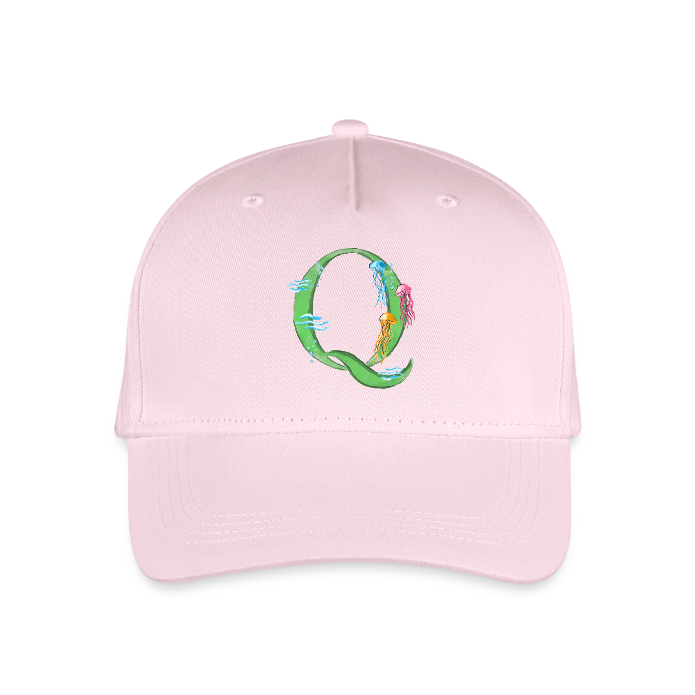 Kinder Snapback Cap personalisiert –  mit Anfangsbuchstaben "Q" - Hellrosa