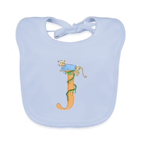 Baby Lätzchen personalisiert – Bio-Baumwolle mit Buchstabe "J" 🌱🍼 - sky Blue