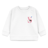 Baby Sweatshirt personalisiert – Bio-Baumwolle Buchstabe "S" - Weiß