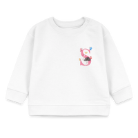 Baby Sweatshirt personalisiert – Bio-Baumwolle Buchstabe "S" - Weiß