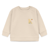 Baby Sweatshirt personalisiert – Bio-Baumwolle Buchstabe "K" - Weißgrau