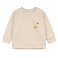 Baby Sweatshirt personalisiert – Bio-Baumwolle Buchstabe "K" - Weißgrau