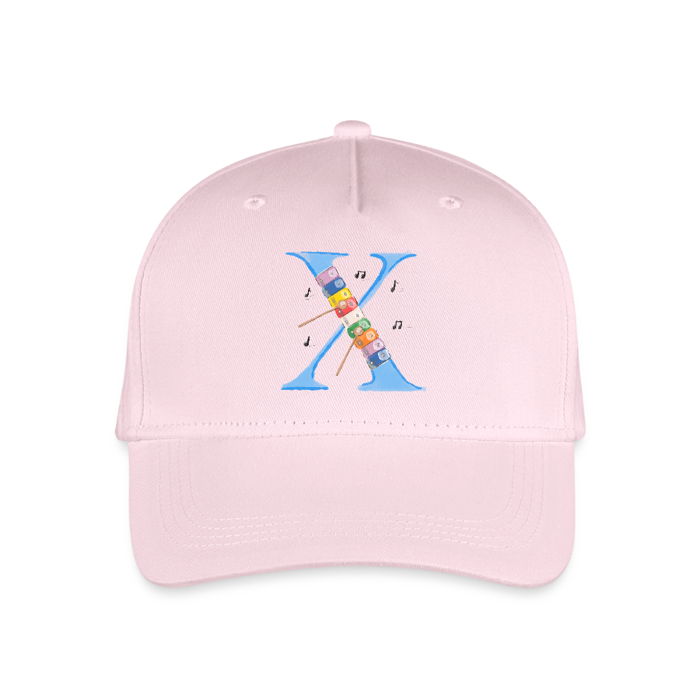 Kinder Snapback Cap personalisiert –  mit Anfangsbuchstaben "X" - Hellrosa