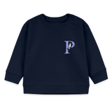 Baby Sweatshirt personalisiert – Bio-Baumwolle Buchstabe "P" - Navy