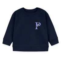 Baby Sweatshirt personalisiert – Bio-Baumwolle Buchstabe "P" - Navy