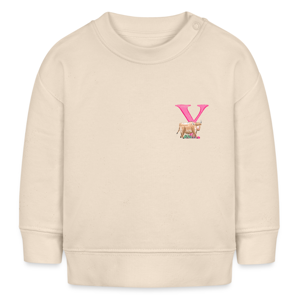 Baby Sweatshirt personalisiert – Bio-Baumwolle Buchstabe "Y" - Weißgrau