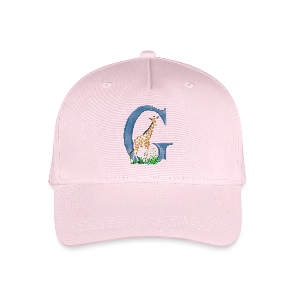 Kinder Snapback Cap personalisiert –  mit Anfangsbuchstaben "G" - Hellrosa