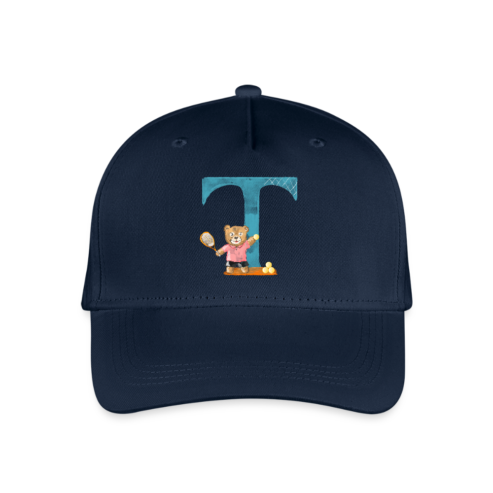 Kinder Snapback Cap personalisiert –  mit Anfangsbuchstaben "T" - Navy