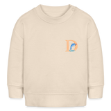 Baby Sweatshirt personalisiert – Bio-Baumwolle Buchstabe "D" - Weißgrau