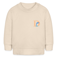 Baby Sweatshirt personalisiert – Bio-Baumwolle Buchstabe "D" - Weißgrau