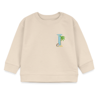 Baby Sweatshirt personalisiert – Bio-Baumwolle Buchstabe "I" - Weißgrau