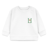 Baby Sweatshirt personalisiert – Bio-Baumwolle Buchstabe "H" Huhn - Weiß
