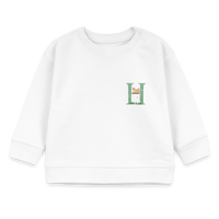 Baby Sweatshirt personalisiert – Bio-Baumwolle Buchstabe "H" Huhn - Weiß