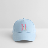 Kinder Snapback Cap personalisiert –  mit Anfangsbuchstaben "H" Hirsch - Hellblau
