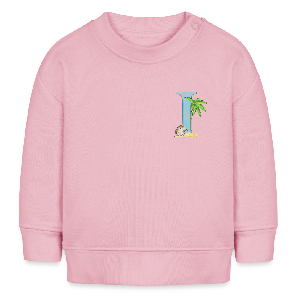 Baby Sweatshirt personalisiert – Bio-Baumwolle Buchstabe "I" - Hellrosa
