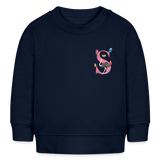 Baby Sweatshirt personalisiert – Bio-Baumwolle Buchstabe "S" - Navy