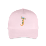 Kinder Snapback Cap personalisiert –  mit Anfangsbuchstaben "J" Blau - Hellrosa