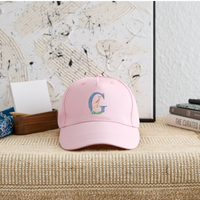 Kinder Snapback Cap personalisiert –  mit Anfangsbuchstaben "G" - Hellrosa