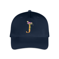 Kinder Snapback Cap personalisiert –  mit Anfangsbuchstaben "J" Rosa - Navy