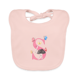 Baby Lätzchen personalisiert – Bio-Baumwolle mit Buchstabe "S" 🌱🍼 - Rose