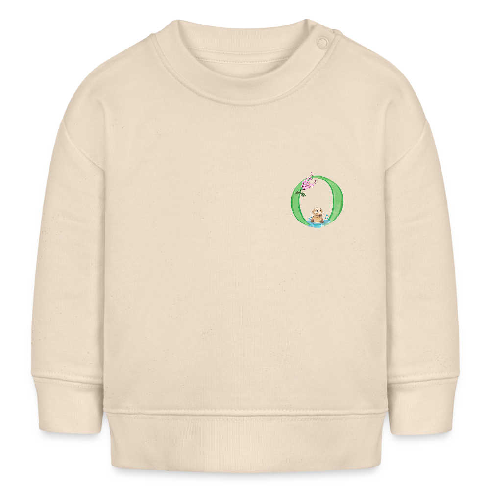 Baby Sweatshirt personalisiert – Bio-Baumwolle Buchstabe "O" - Weißgrau