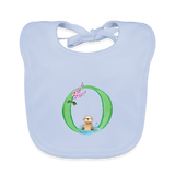 Baby Lätzchen personalisiert – Bio-Baumwolle mit Buchstabe "O" 🌱🍼 - sky Blue