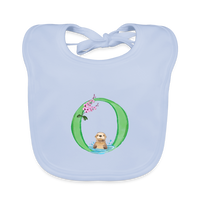 Baby Lätzchen personalisiert – Bio-Baumwolle mit Buchstabe "O" 🌱🍼 - sky Blue