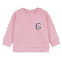 Baby Sweatshirt personalisiert – Bio-Baumwolle Buchstabe "G" - Hellrosa