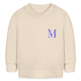 Baby Sweatshirt personalisiert – Bio-Baumwolle Buchstabe "M" - Weißgrau