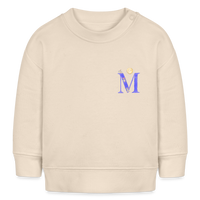 Baby Sweatshirt personalisiert – Bio-Baumwolle Buchstabe "M" - Weißgrau