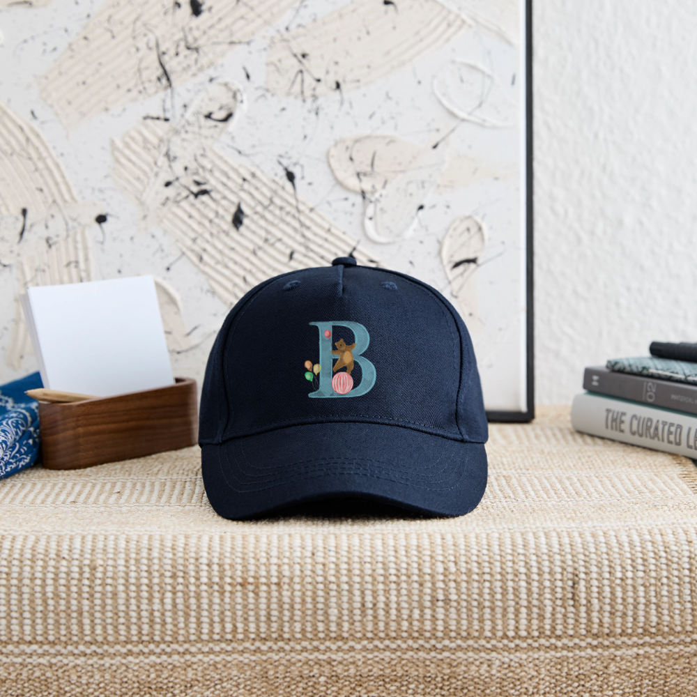 Kinder Snapback Cap personalisiert –  mit Anfangsbuchstaben "B" - Navy