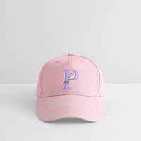 Kinder Snapback Cap personalisiert –  mit Anfangsbuchstaben "P" Pirat - Hellrosa